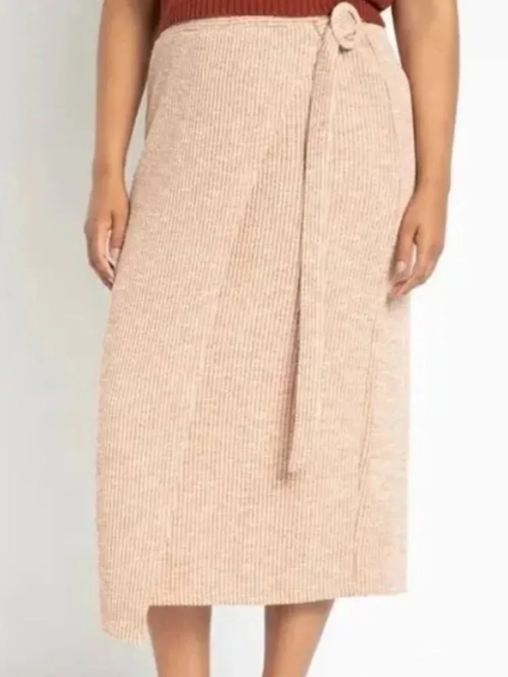 NWT Eloquii Faux Wrap Ribbed Sweater Midi Skirt | Size 24